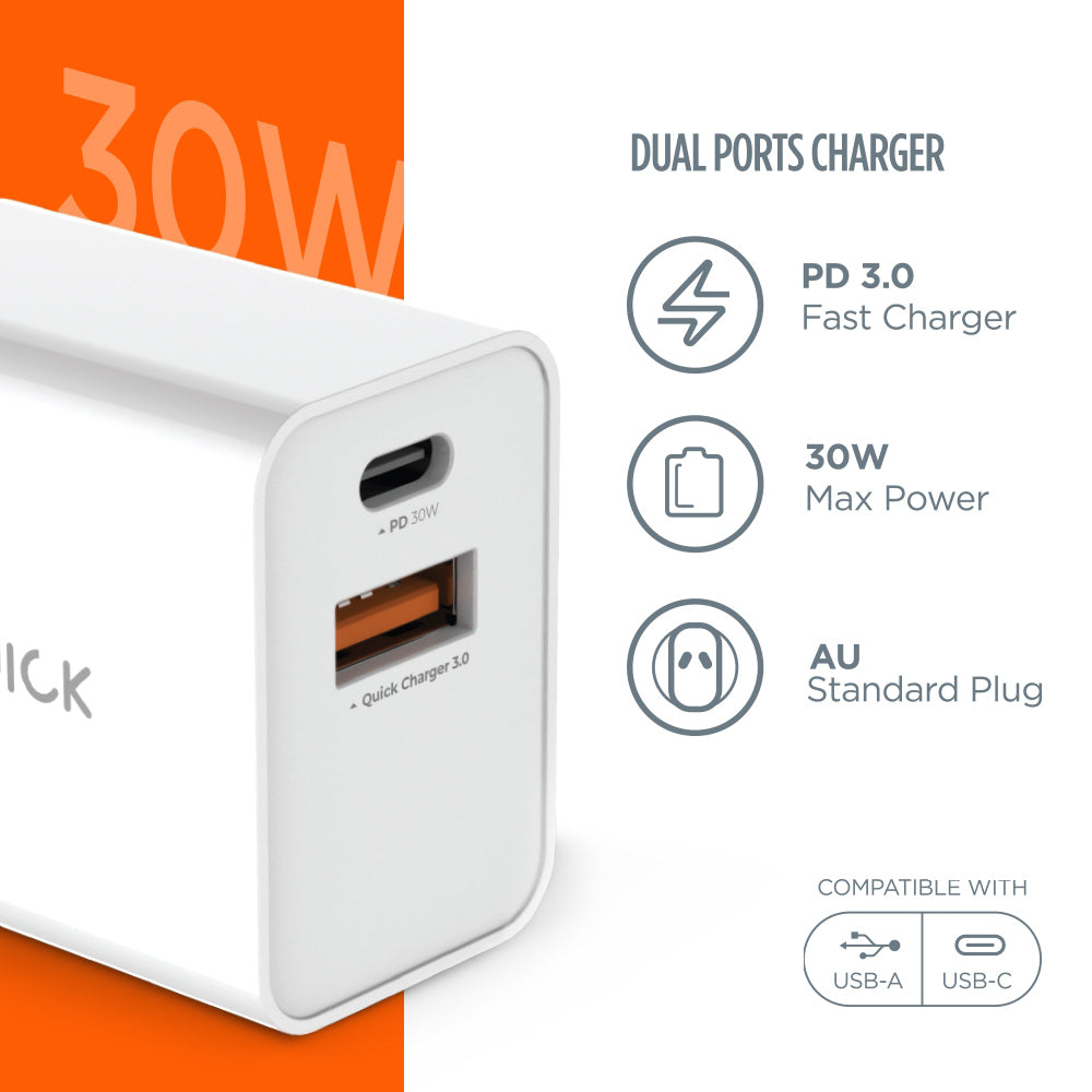 iQuick-30W-PD3.0+QC3.0-Dual-Port-Charger---White-1