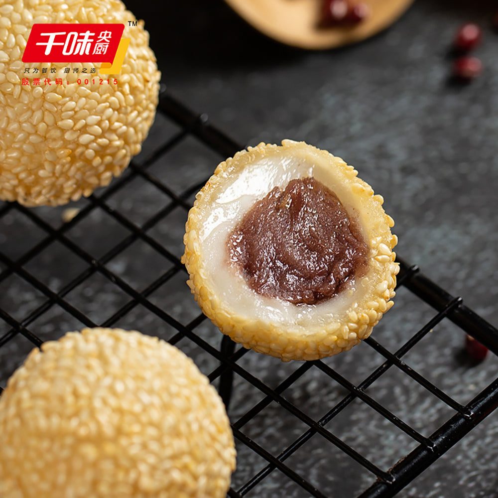 Qianwei-Central-Kitchen-Frozen-Red-Bean-Sesame-Balls---12pcs,-260g-1