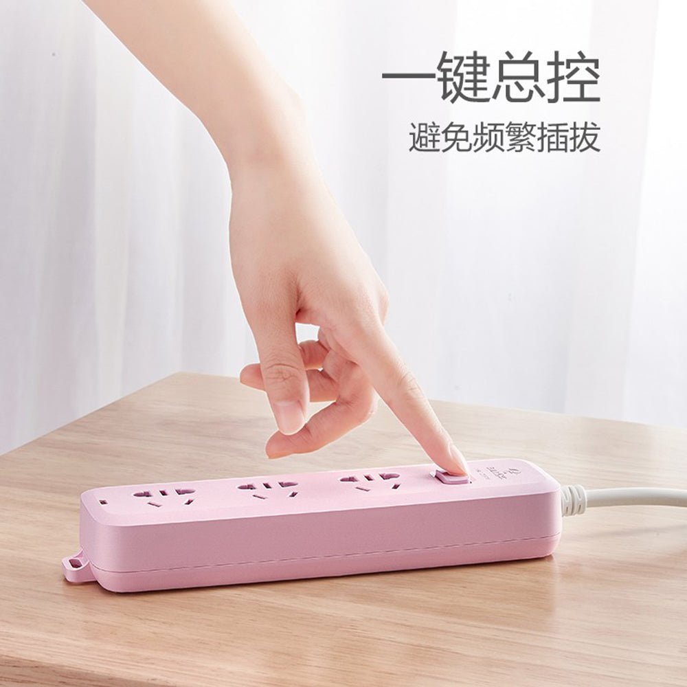 Bull-3-Socket-Power-Strip-with-Master-Control,-1.8m,-Dogwood-Pink-B8030H-1