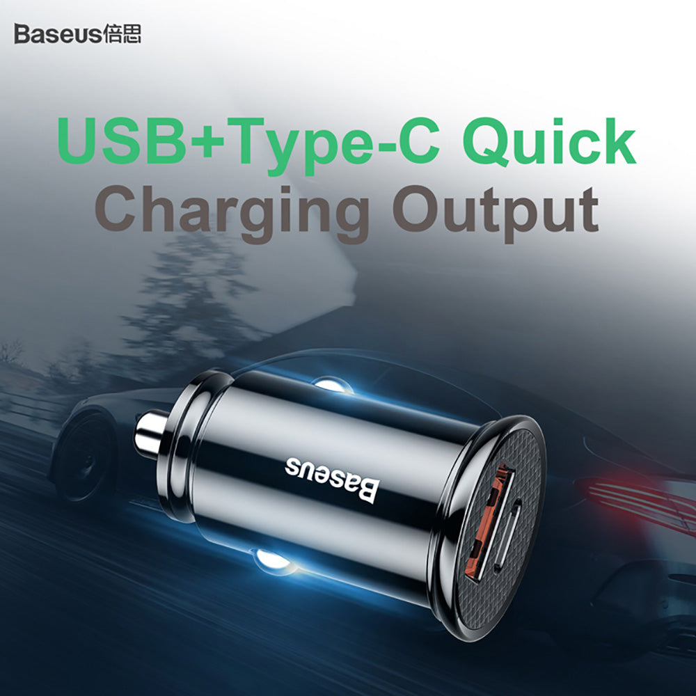 Baseus-Round-PPS-Plastic-Smart-Car-Charger-30W---Black-1