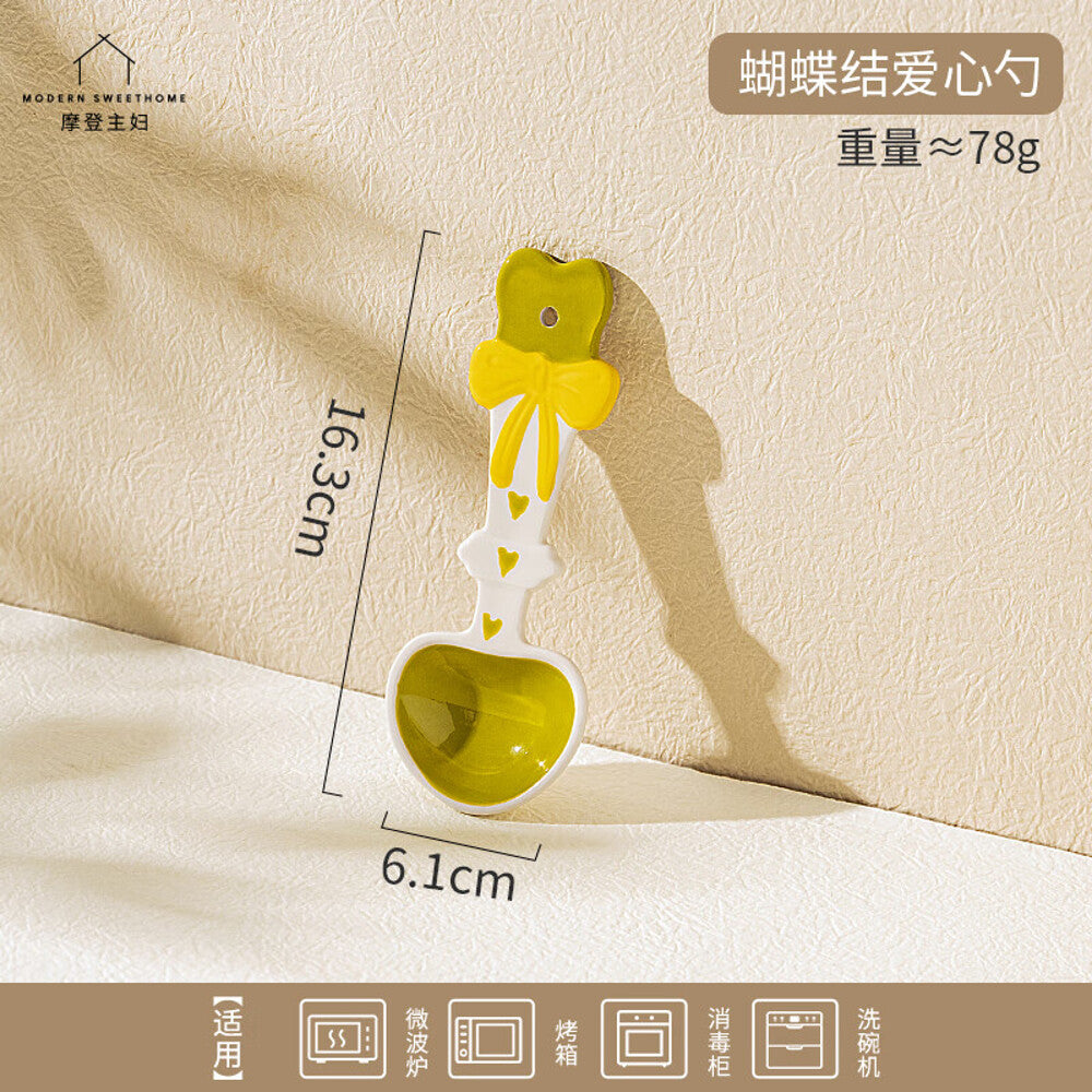 Modern-Sweet-Home-Cute-Ceramic-Spoon-with-Bow-and-Heart-Design-1