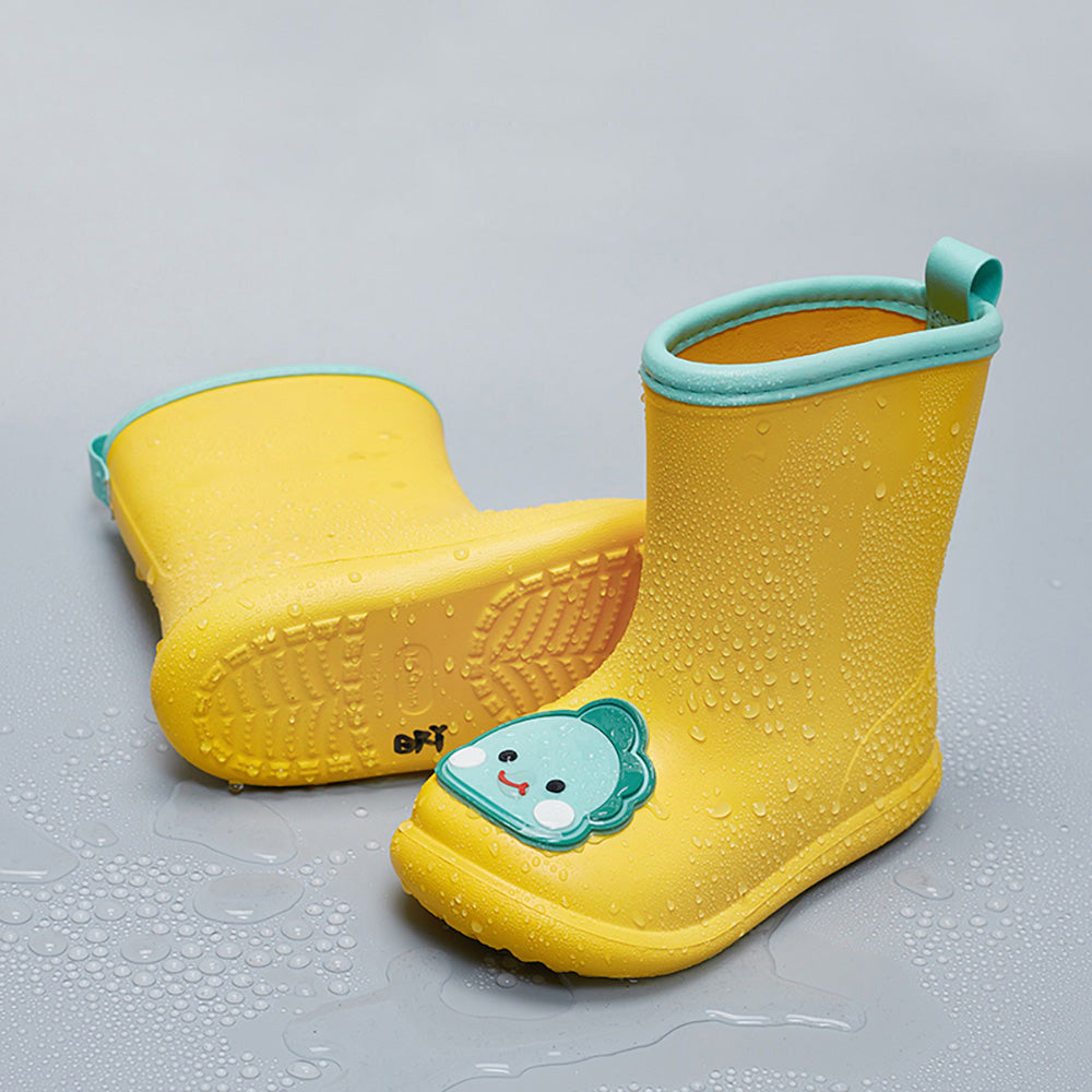 YouDiao Cartoon Sticker Kids Rain Boots - Yellow, Size 200