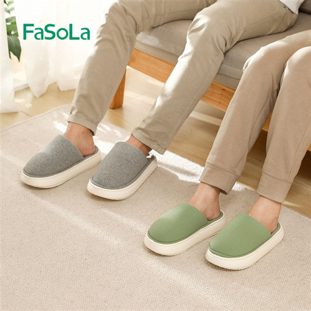 FaSoLa-EVA-Thick-Sole-Cotton-Slippers---Dark-Gray,-Size-42/43-1