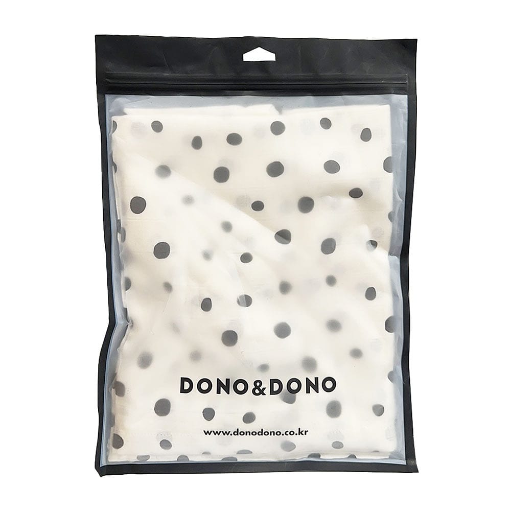 Dono&Dono-Bamboo-Fiber-Baby-Blanket---Black-Polka-Dots,-106x106cm-1