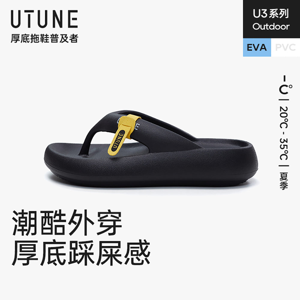 UTUNE-Thick-Soled-Height-Increasing-Flip-Flops---Obsidian-Black,-Size-40-41-1