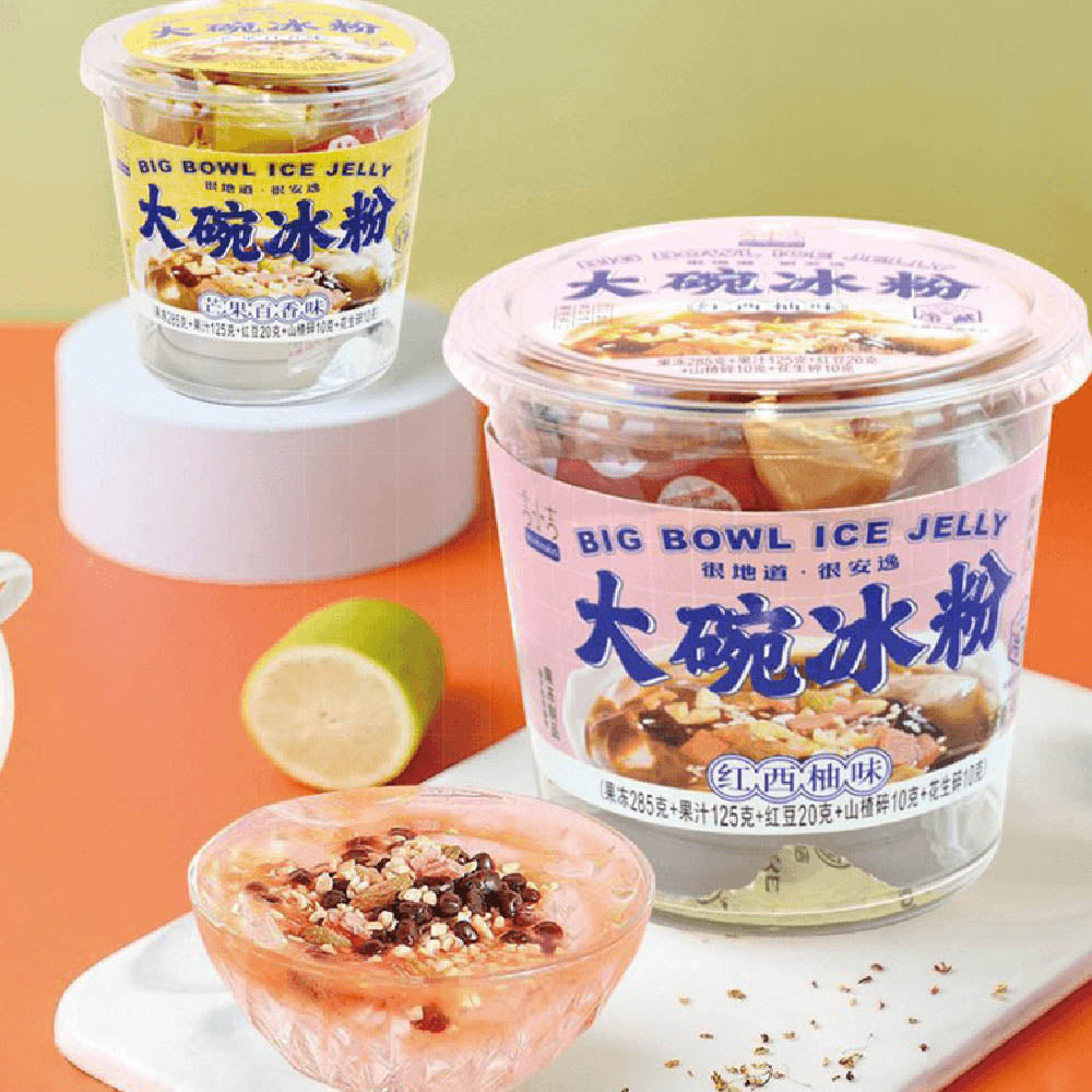 Yishoukei-Big-Bowl-Ice-Jelly,-Ready-to-Eat,-Red-Grapefruit-Flavor---450g-1