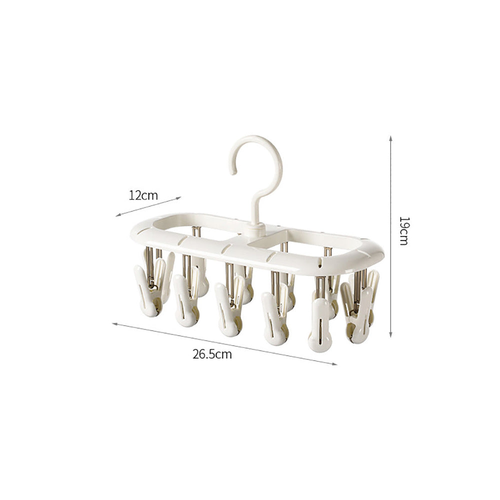 FaSoLa Sunlight Drying Rack with 12 Clips - White