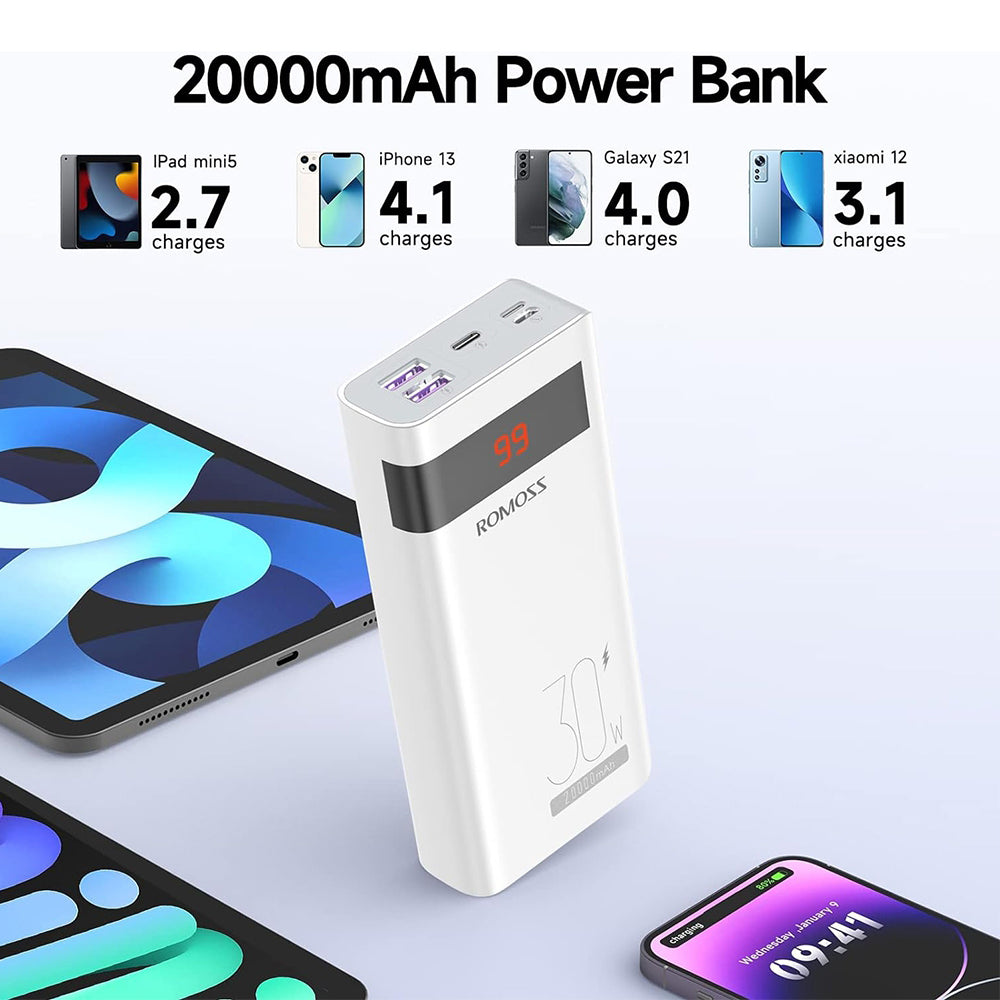 Romoss-Ultra-Fast-Charging-Power-Bank-20000mAh-30W---White-1