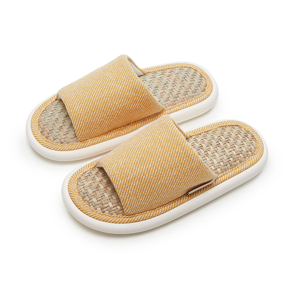 Uchoice-Open-Toe-Linen-Slippers---Yellow,-Size-40-41-1