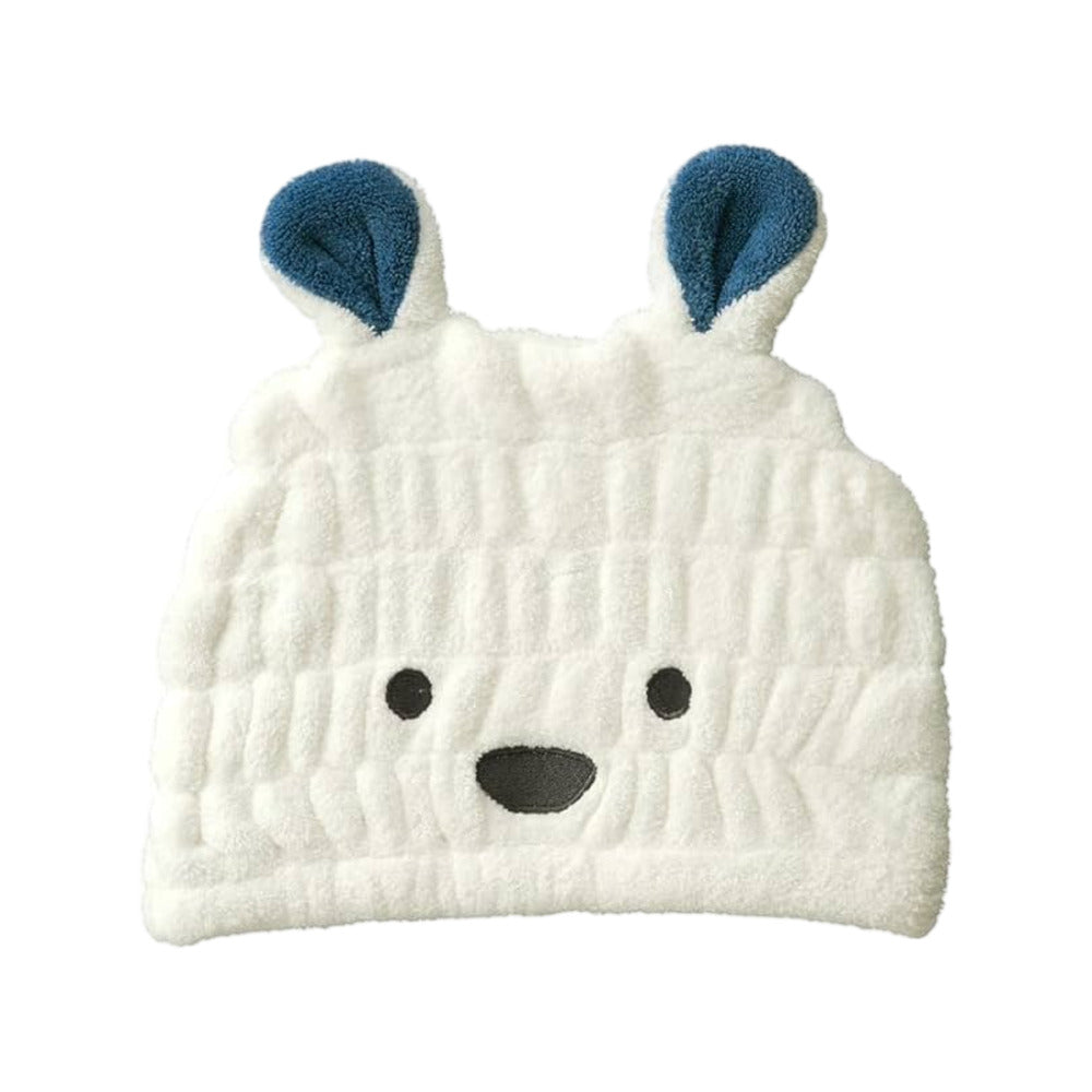 Carari-Microfiber-Kids-Hair-Drying-Cap-–-Polar-Bear-2