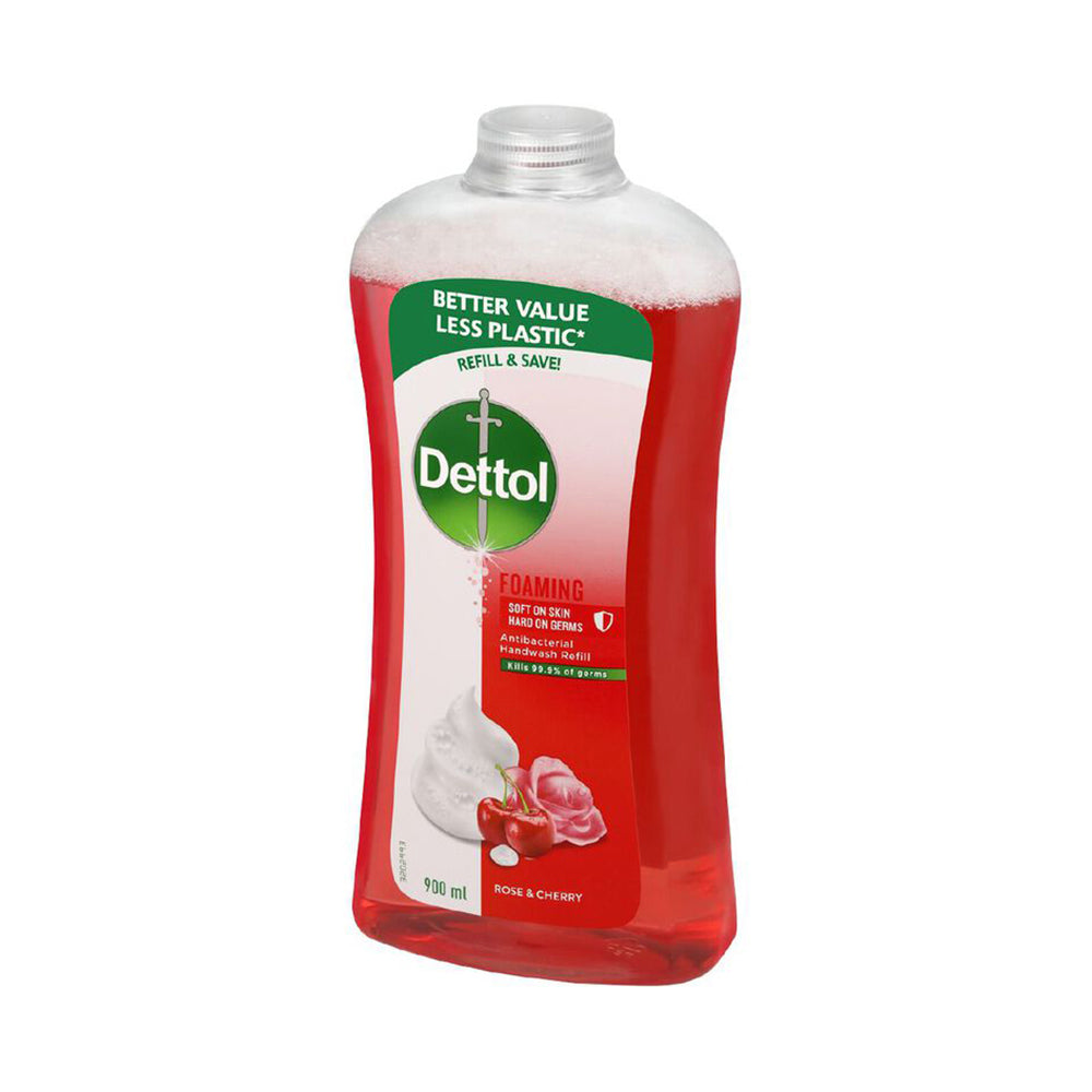 Dettol-Foaming-Antibacterial-Handwash-Refill---Rose-&-Cherry,-900ml-1