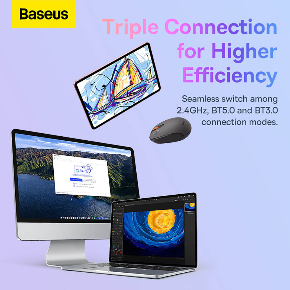 Baseus-Creator-Tri-Mode-Wireless-Mouse---Cloud-Gray,-International-Version-1