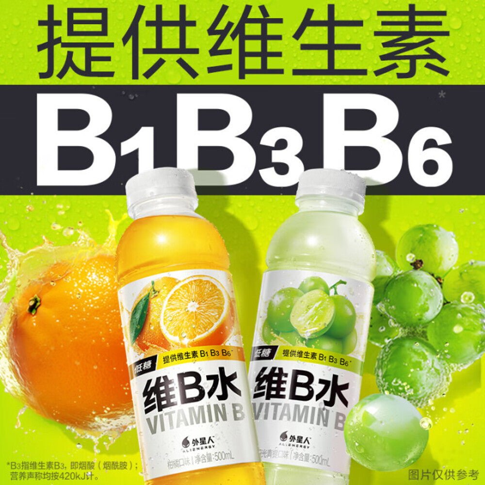 Alienergy-Vitamin-B-Water-–-Sunshine-Green-Grape-Flavor,-Low-Sugar-500ml---Vitamin-B1·B3·B6-Enhanced-Hydration-Drink-2
