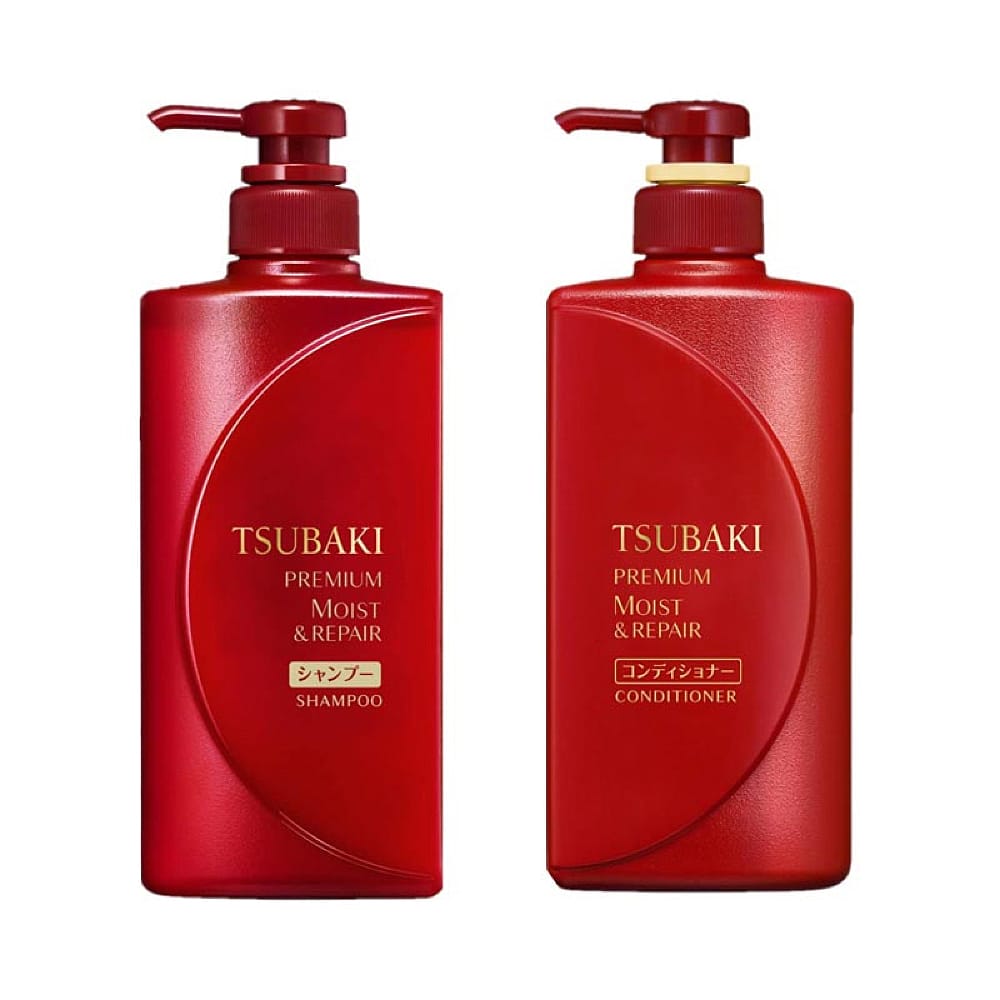 Shiseido-Tsubaki-Moisture-and-Shine-Hair-Care-Set,-Red,-490ml-x-2-1