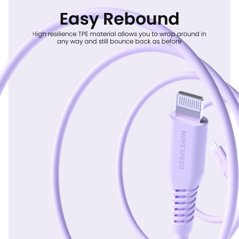 Movespeed-Type-C-to-Lightning-Silicone-Cable-1.2M---Purple-1