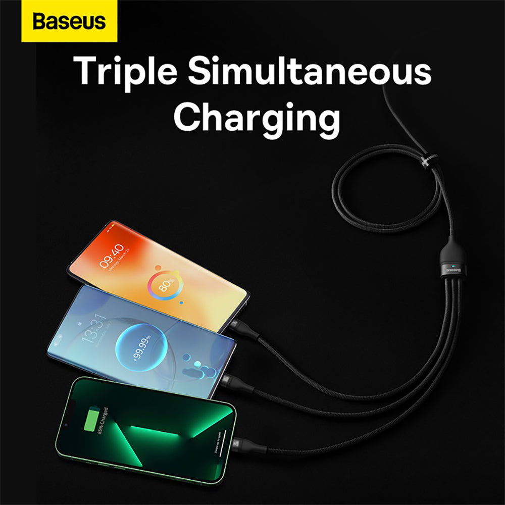 Baseus-Flash-Series-II-3-in-1-Fast-Charging-Cable-Type-C-to-M+L+C-100W-1.5m-Black-1