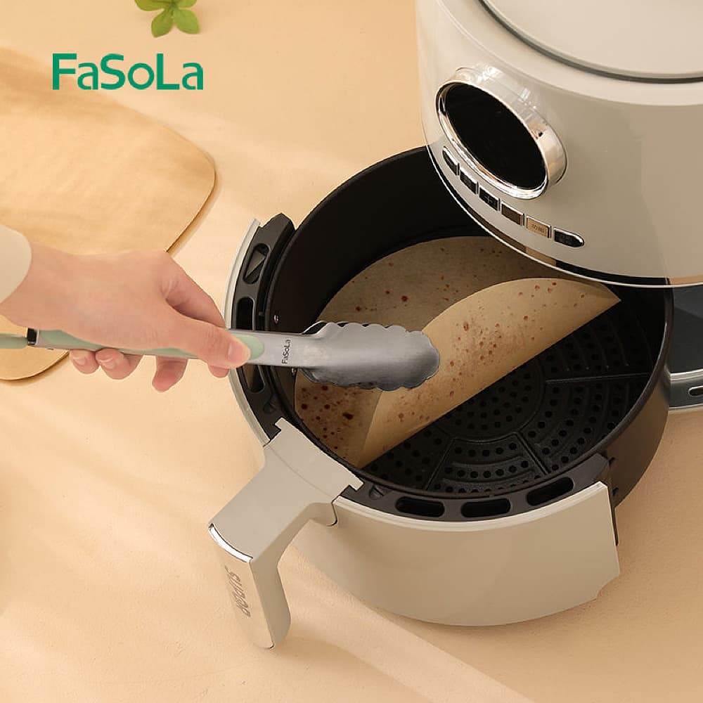 FaSoLa-Air-Fryer-Paper-Liners---Round,-Natural-Wood-Color,-20cm-Diameter,-50-Pieces-1