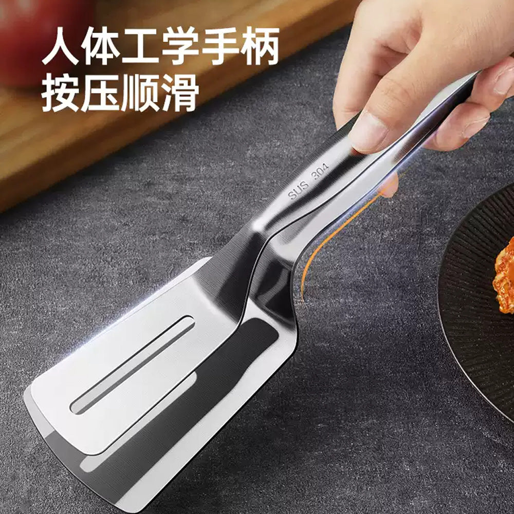 Cooker-King-304-Stainless-Steel-Steak-Tongs-(Large)-–-Wide-Slotted-Turner-Clamp-for-BBQ-&-Grill-2