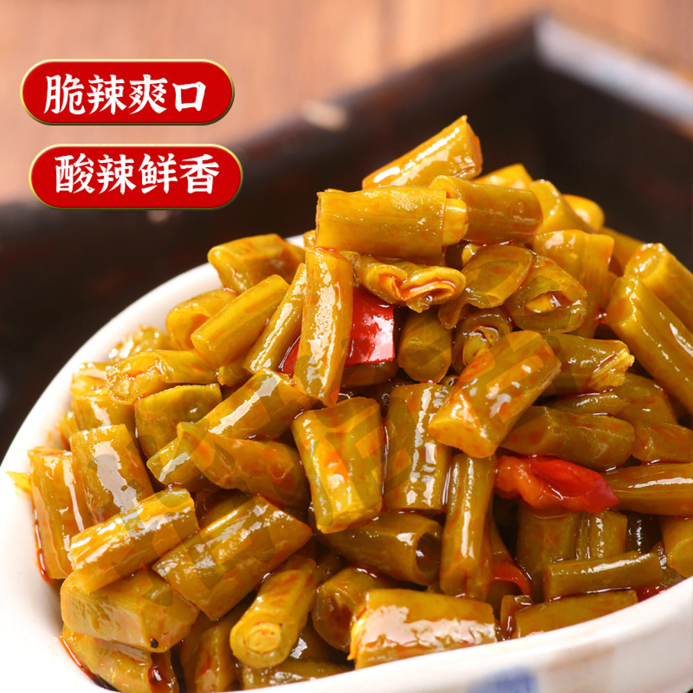 Zhizhixiang-Sour-&-Spicy-Pickled-Long-Beans-400g---Chinese-Yardlong-Bean-Pickles-2