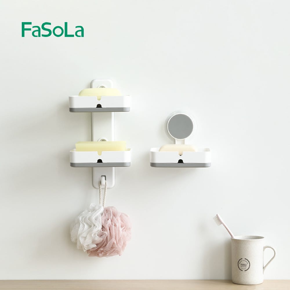 FaSoLa-No-Drill-Suction-Cup-Wall-Mounted-Single-Layer-Soap-Holder---5kg-Load-Capacity-1