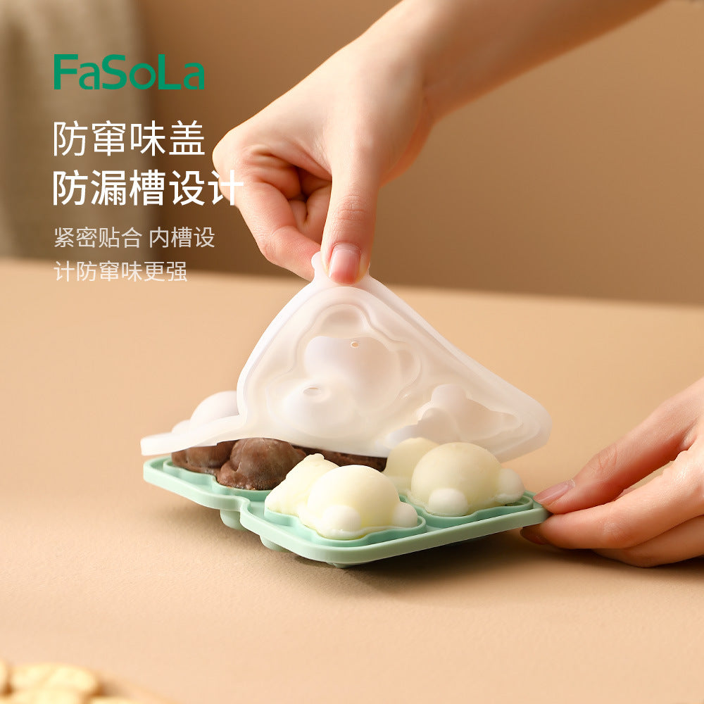 FaSoLa-Bear-Shaped-Ice-Cube-Tray---4-Cubes,-Green-1