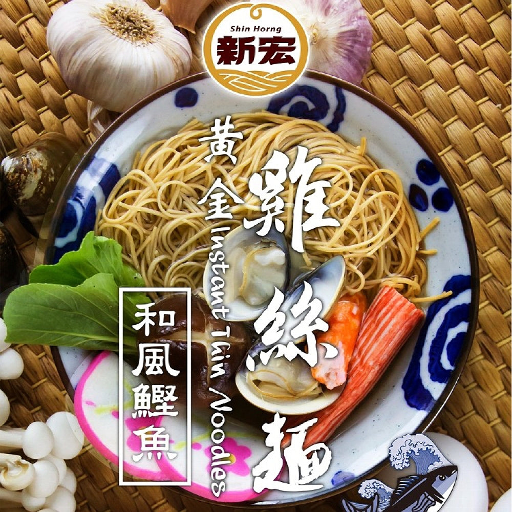 Shin-Horng-Golden-Chicken-Thin-Noodles---Japanese-Style-Bonito-Flavor,-5-Packs,-335g-1