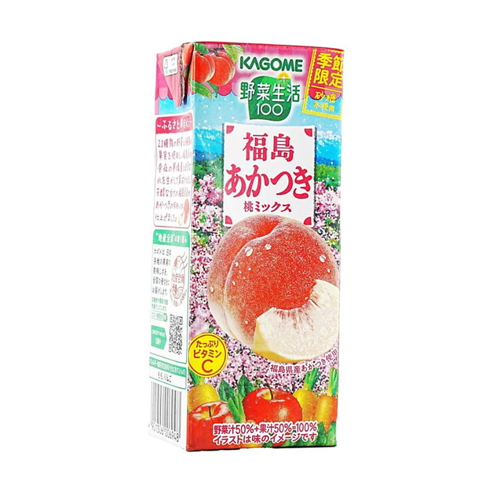 Kagome-Yasai-Seikatsu-Peach-Juice-Drink---195ml-1