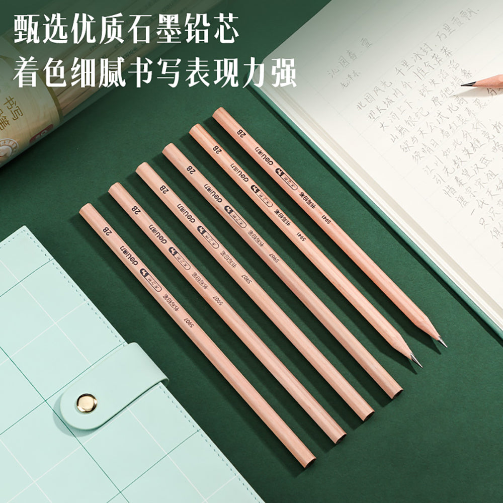 Deli-2B-Writing-Pencils---Natural-Wood,-Suitable-for-Ages-6-and-Above,-30-Pieces-1