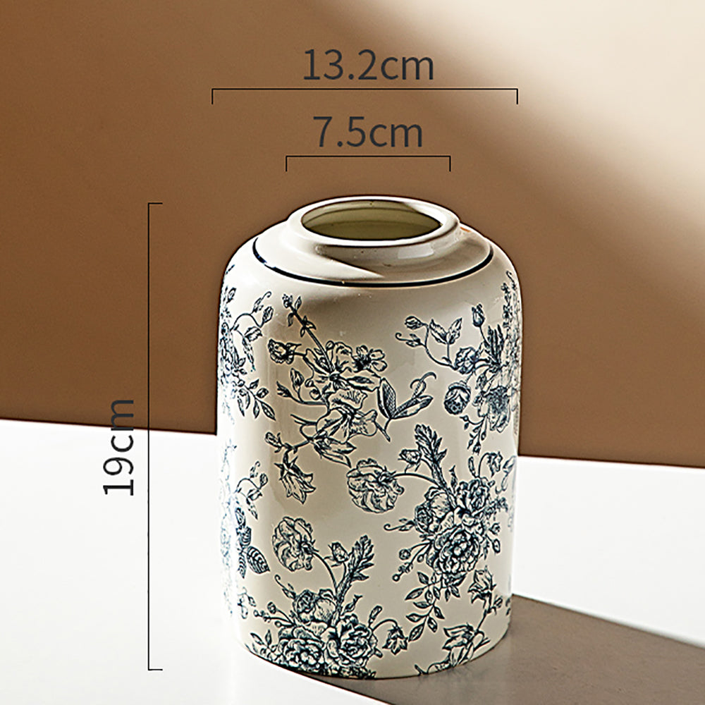 Modern-Housewife-Rose-Holiday-Vase---Small,-Blue,-Vintage-Chinese-Style-1