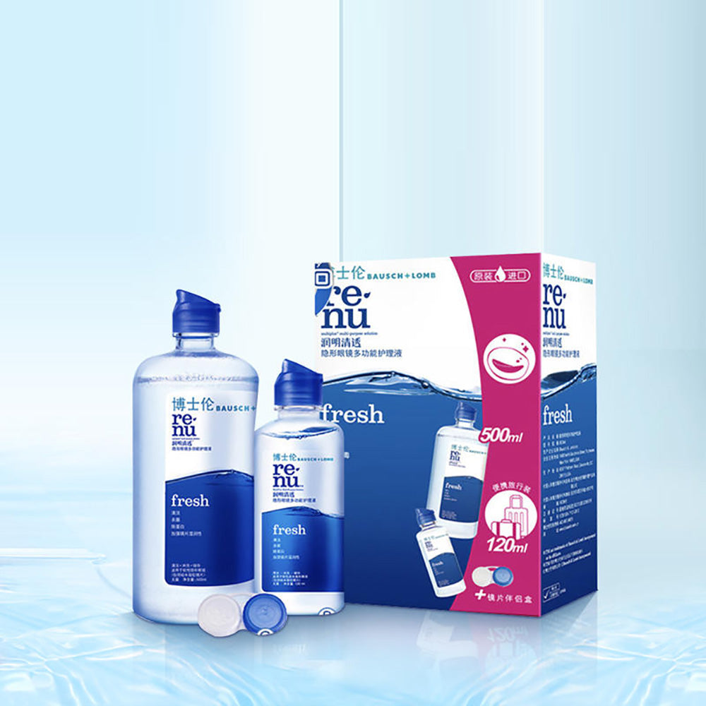 Bausch + Lomb Renu Fresh Contact Lens Solution Value Pack - 500ml + 120ml