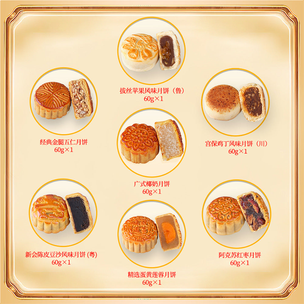 The-Palace-Museum-Round-Box-Mid-Autumn-Mooncake-Gift-Set---7-Pieces,-420g-1