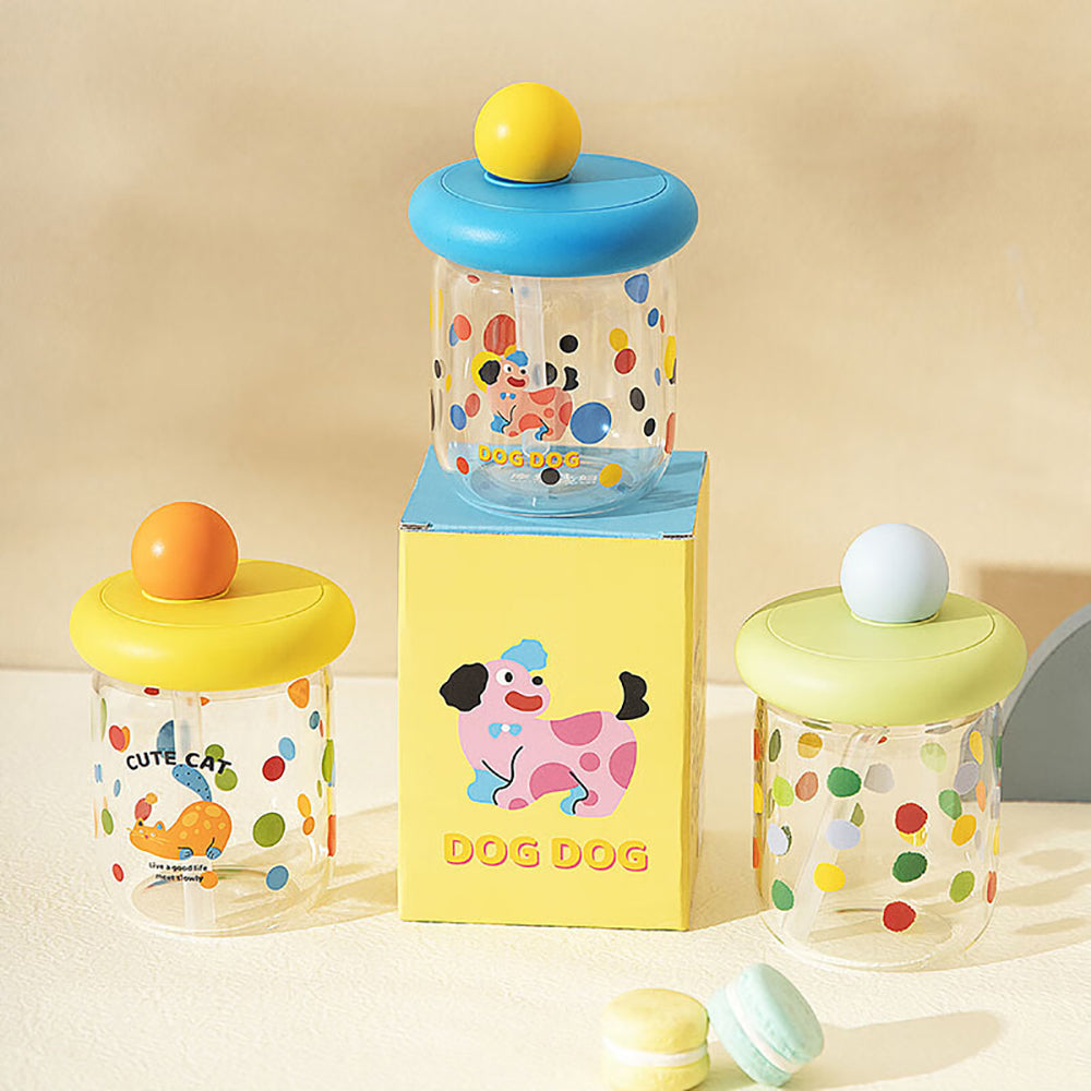 Modern-Housewife-Ball-Glass-Water-Cup-with-Colorful-Polka-Dots---400ml-1