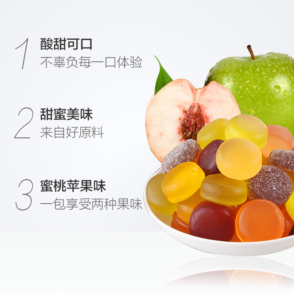 EDO-Fruit-Juice-Gummy-Candy---Peach/Green-Apple-Mixed-Flavours-120g-1