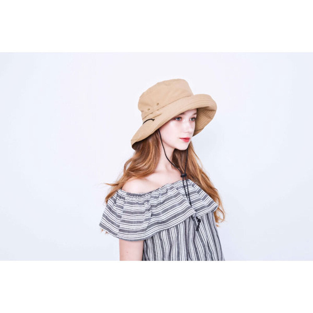 COGIT-Waterproof-Breathable-Wide-Brim-Sun-Hat---Beige---UV-Protective-Bucket-Hat-with-Chin-Strap-2