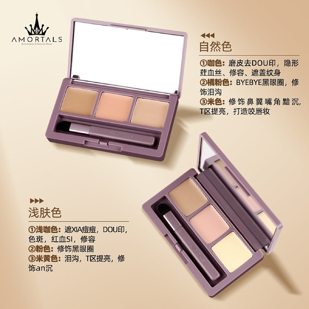 Amortals-Pure-Complexion-Three-Color-Concealer-Palette,-Light-Skin-Tone,-1.2g*3-1