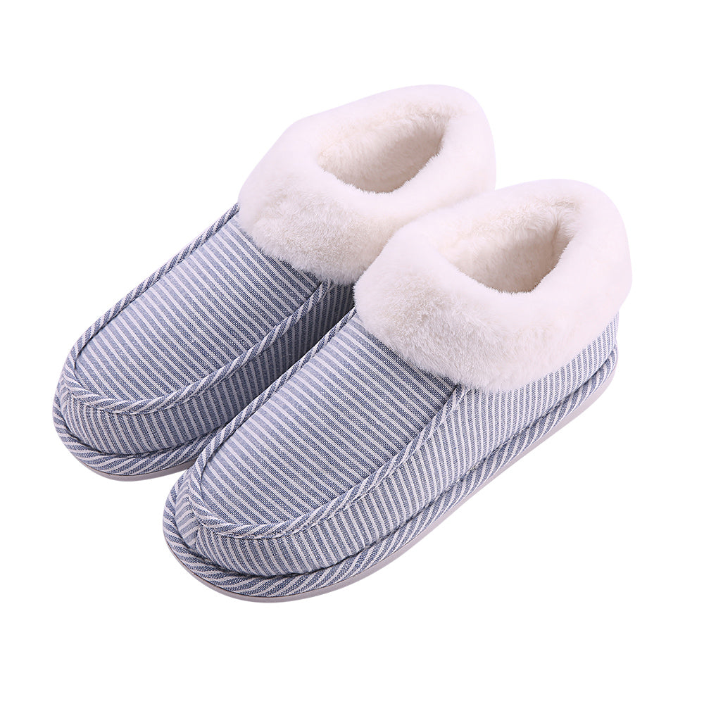 Fasola-Men's-Striped-Cotton-Slippers---Size-43/44,-Blue-1