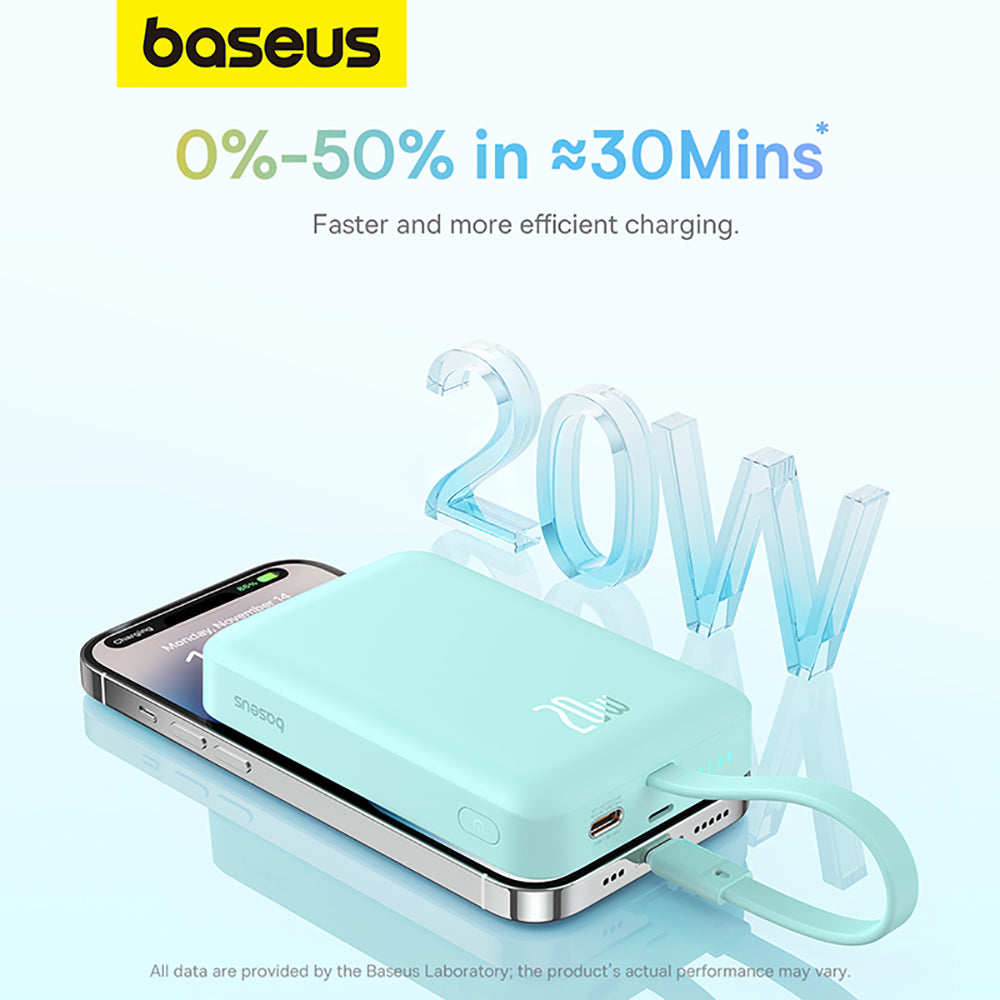 Baseus-Magnetic-Mini-Wireless-Fast-Charging-Power-Bank-for-iPhone-10000mAh-20W-Mint-Green---International-Version-1