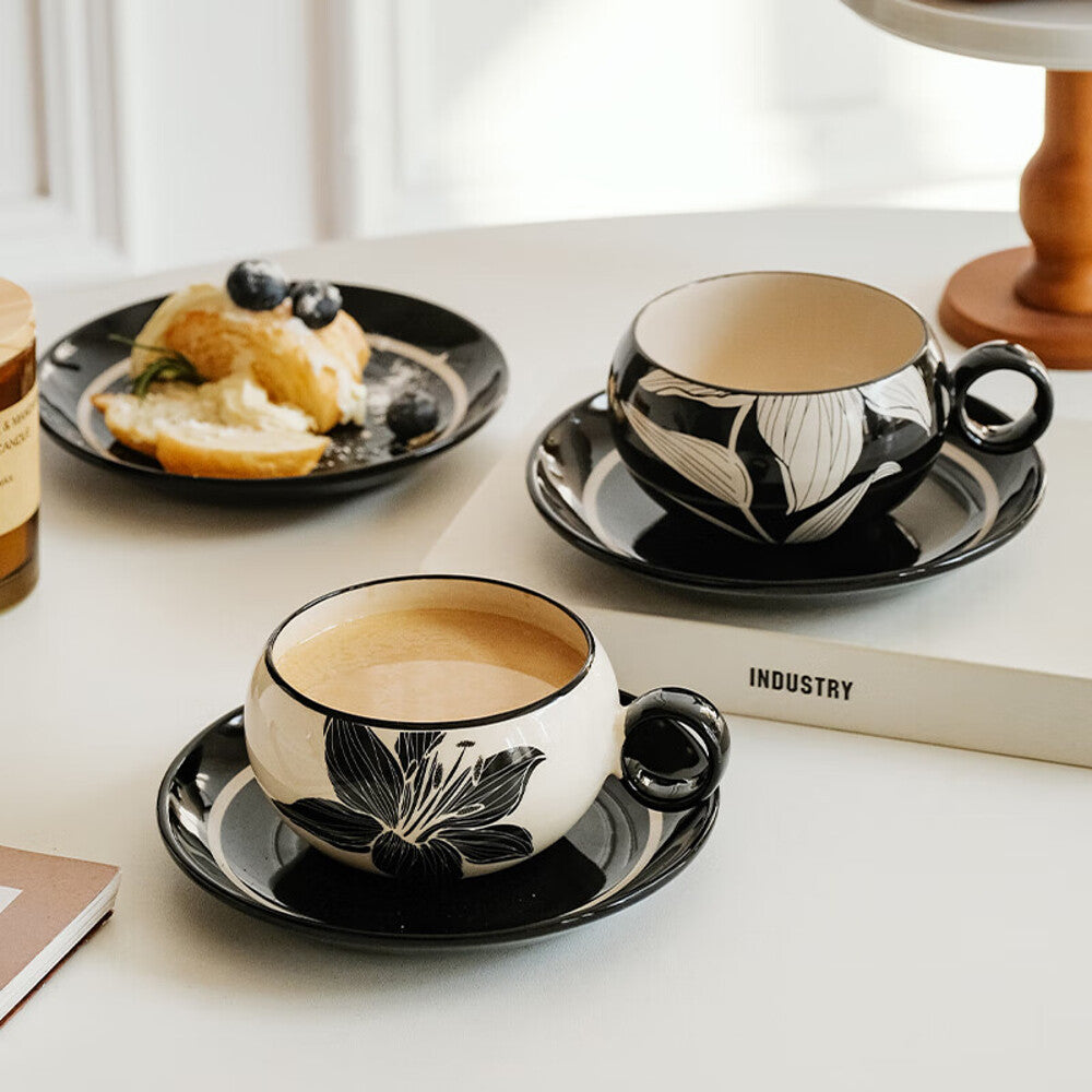 Modern-Housewife-Retro-Lily-Cup-and-Saucer-Set---Ink-Black-1