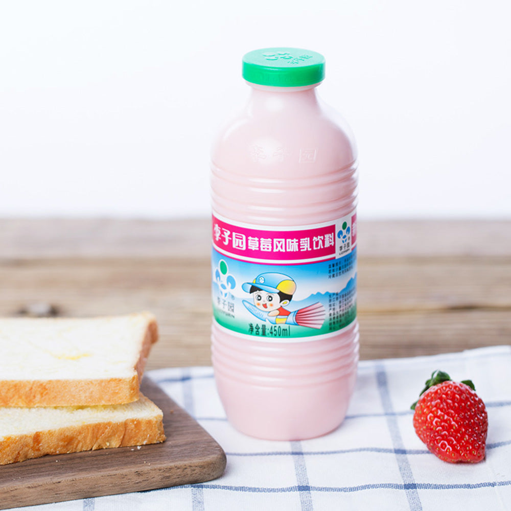 Liziyuan-Strawberry-Flavored-Milk-Drink---450ml-x-12-Bottles-1