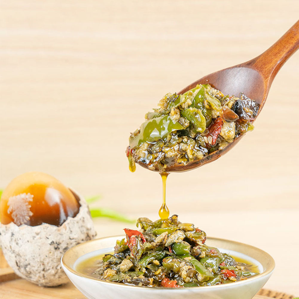 Chuanwazi-Century-Egg-with-Roasted-Chili-Sauce-230g-1