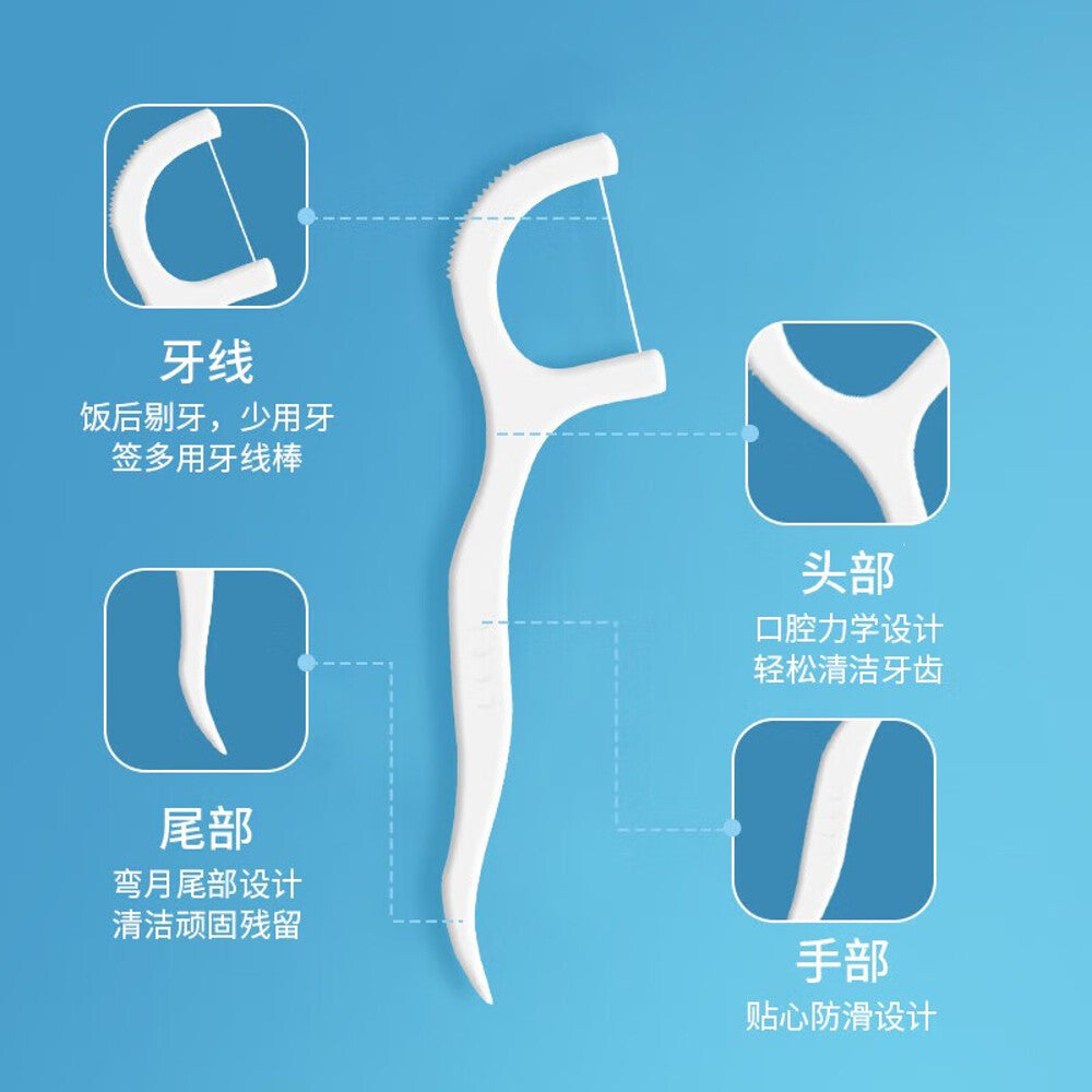 Hai's Hainuo Dental Floss Picks - 50 Pieces/Box, Pack of 3-1