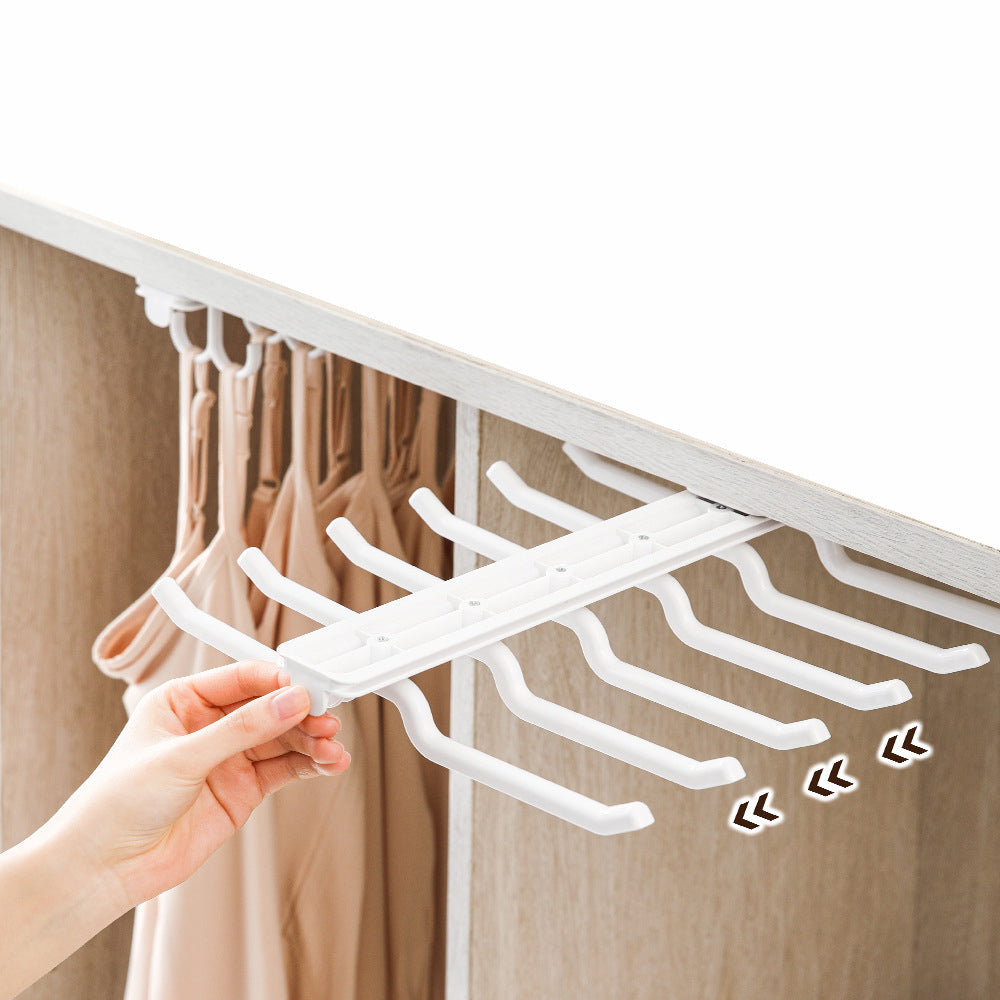 FaSoLa Sliding Underwear Hanger with Horizontal Rod - White