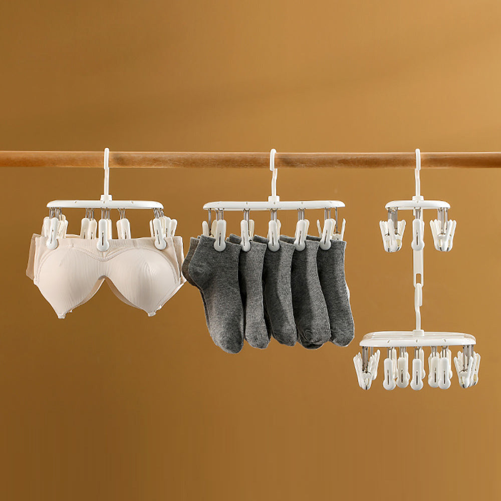 FaSoLa Sunlight Drying Rack with 20 Clips - White