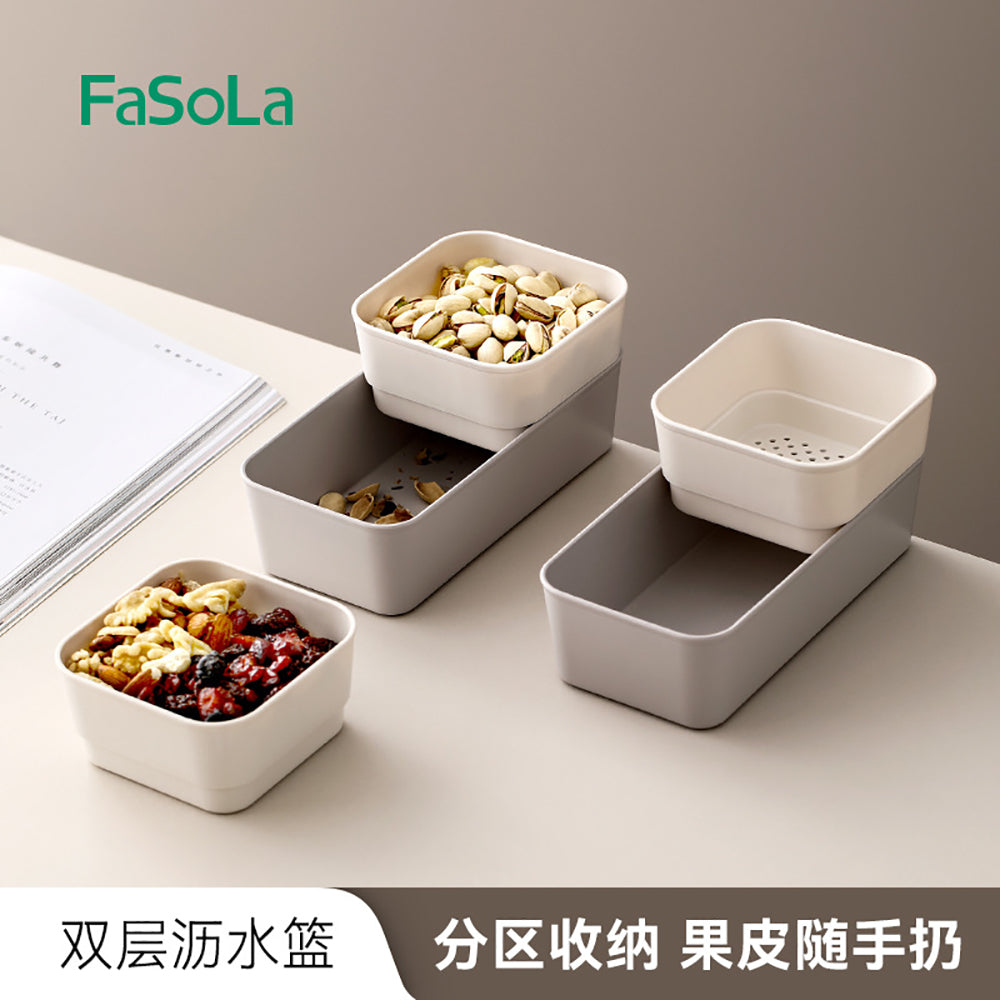 FaSoLa-Double-Layer-Draining-Basket---Gray-and-White-1