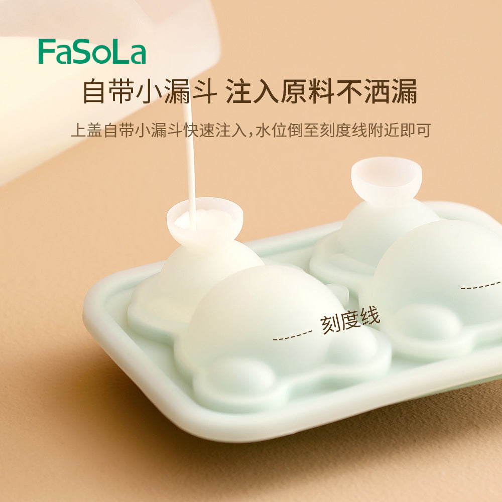 FaSoLa-Bear-Shaped-Ice-Cube-Tray---4-Cubes,-Green-1