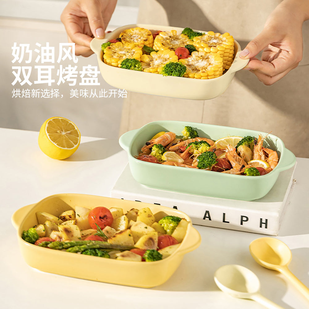 Modern-Housewife-7.5-Inch-Round-Corner-Double-Handle-Baking-Dish---Cream-White-1