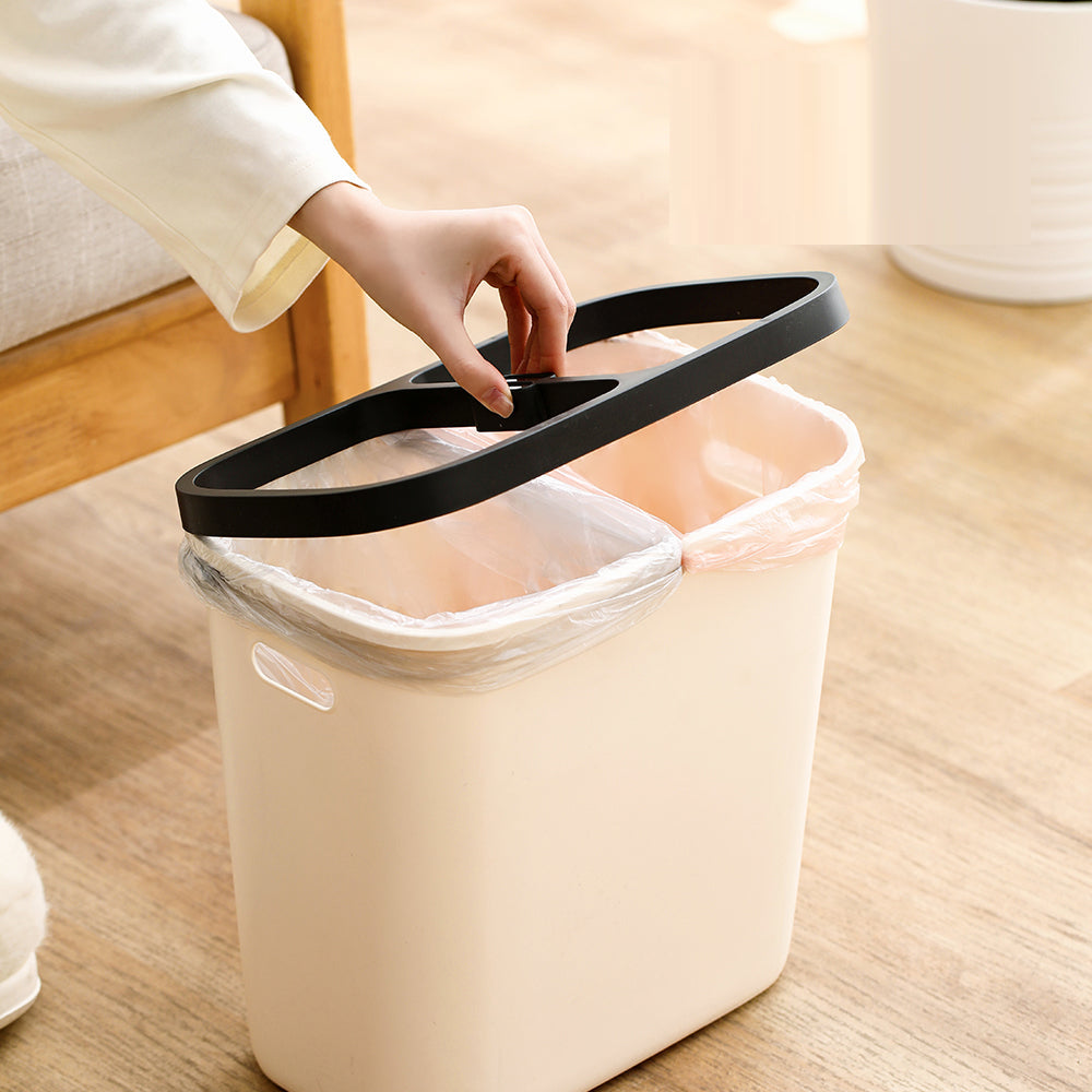 FaSoLa Dual Compartment Trash Bin - Off-White