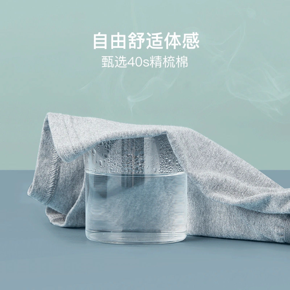 NetEase-Yanxuan-Men's-Breathable-Cotton-Boxer-Briefs-with-Fly---Heather-Grey,-Size-L-3