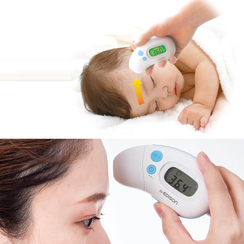 Dr. Edison Dual-Use Thermometer for Forehead and Ear - Suitable for Newborns to Adults