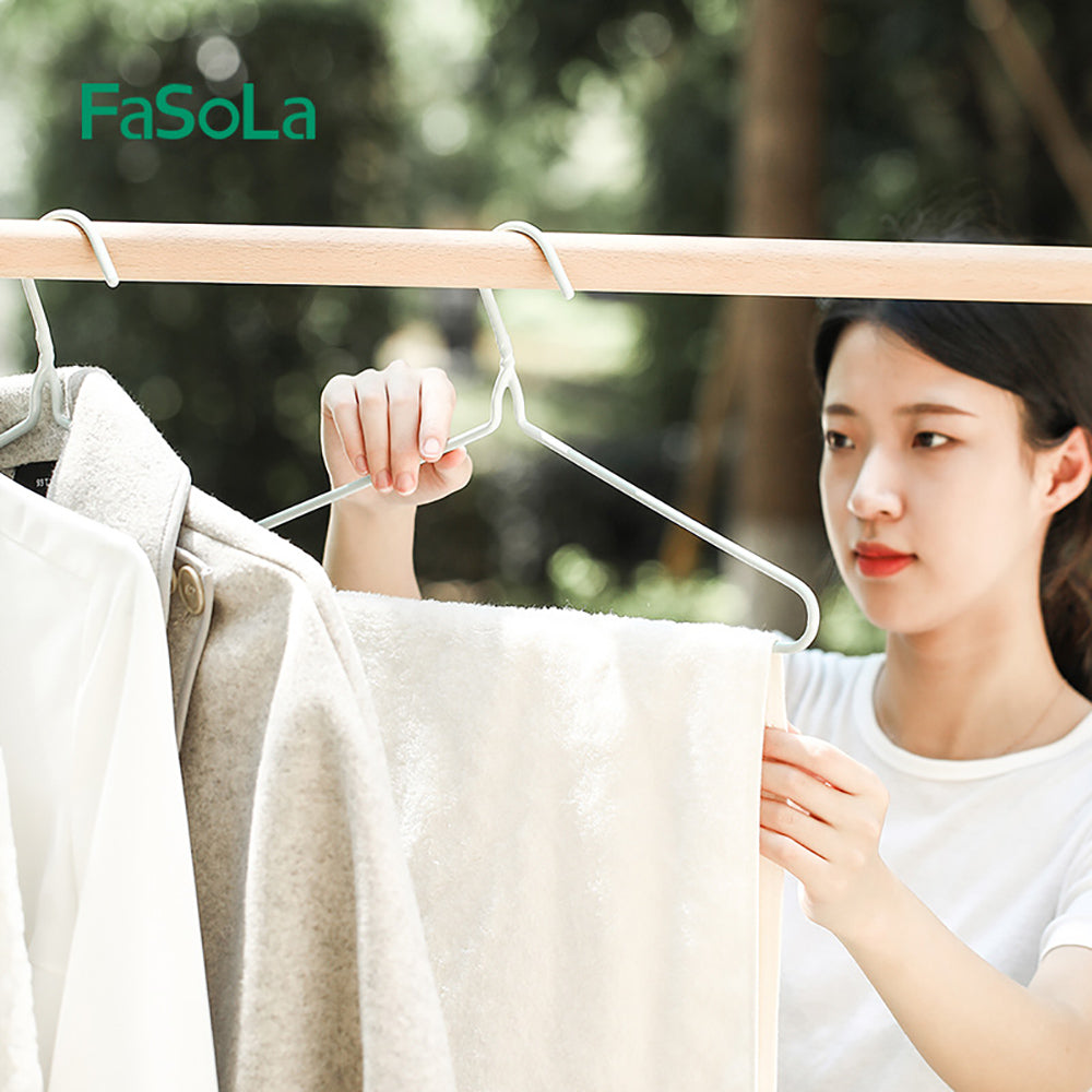 FaSoLa-Simple-Clothes-Hangers---Light-Blue,-Pack-of-10-1